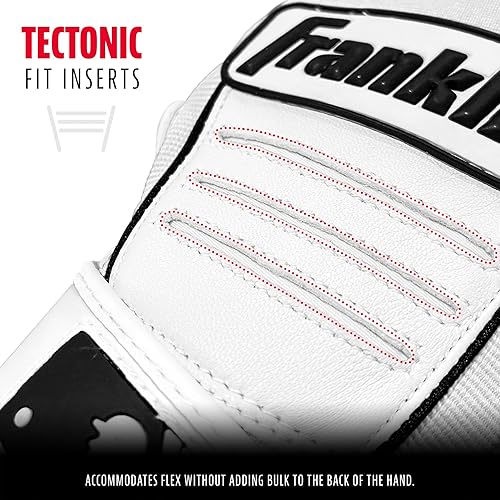 Miniatura 21 de Franklin Sports MLB - Guantes de bateo de béisbol CFX Pro para adultos + jóvenes, béisbol + sóftbol, varios tamaños + colores Negro/Negro