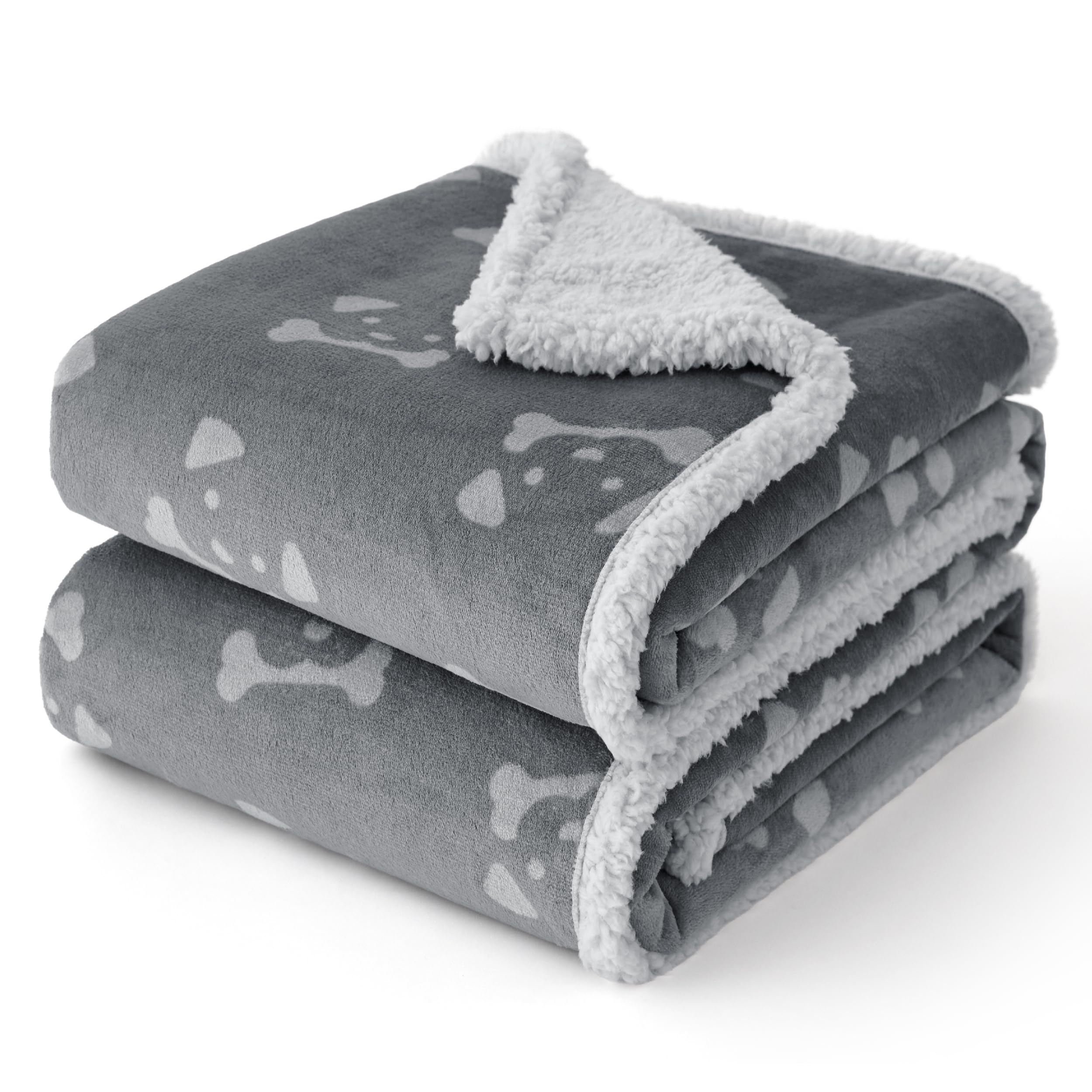 BEDSURE wasserdichte Hundedecke Grosse Hunde - 203x152cm waschbar Hundedecke, Hunde Decke Sofaschutz aus Sherpa Fleece, Decke Hund für Couch, Grau