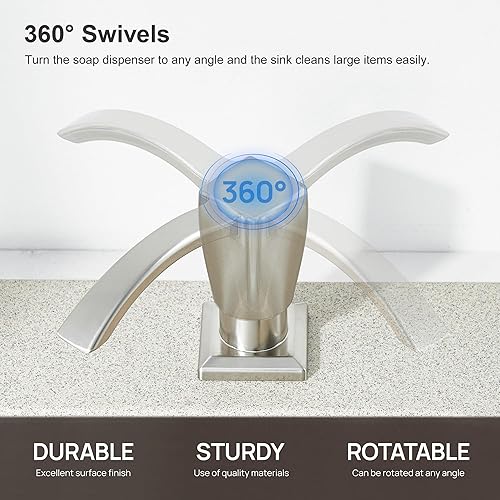 Miniatura 4 de GAGALIFE JJL-ZYQ-001-BN-DG - Dispensador de jabón integrado para fregadero de cocina con kit de tubo de extensión de silicona de 40 pulgadas