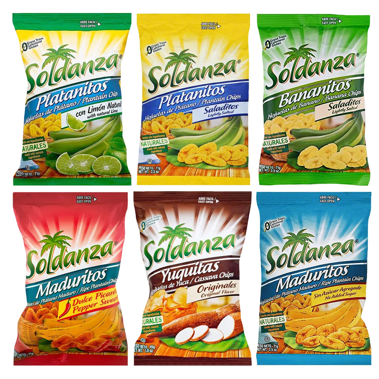 Soldanza Plantain Chip Variety 6 Pack Box