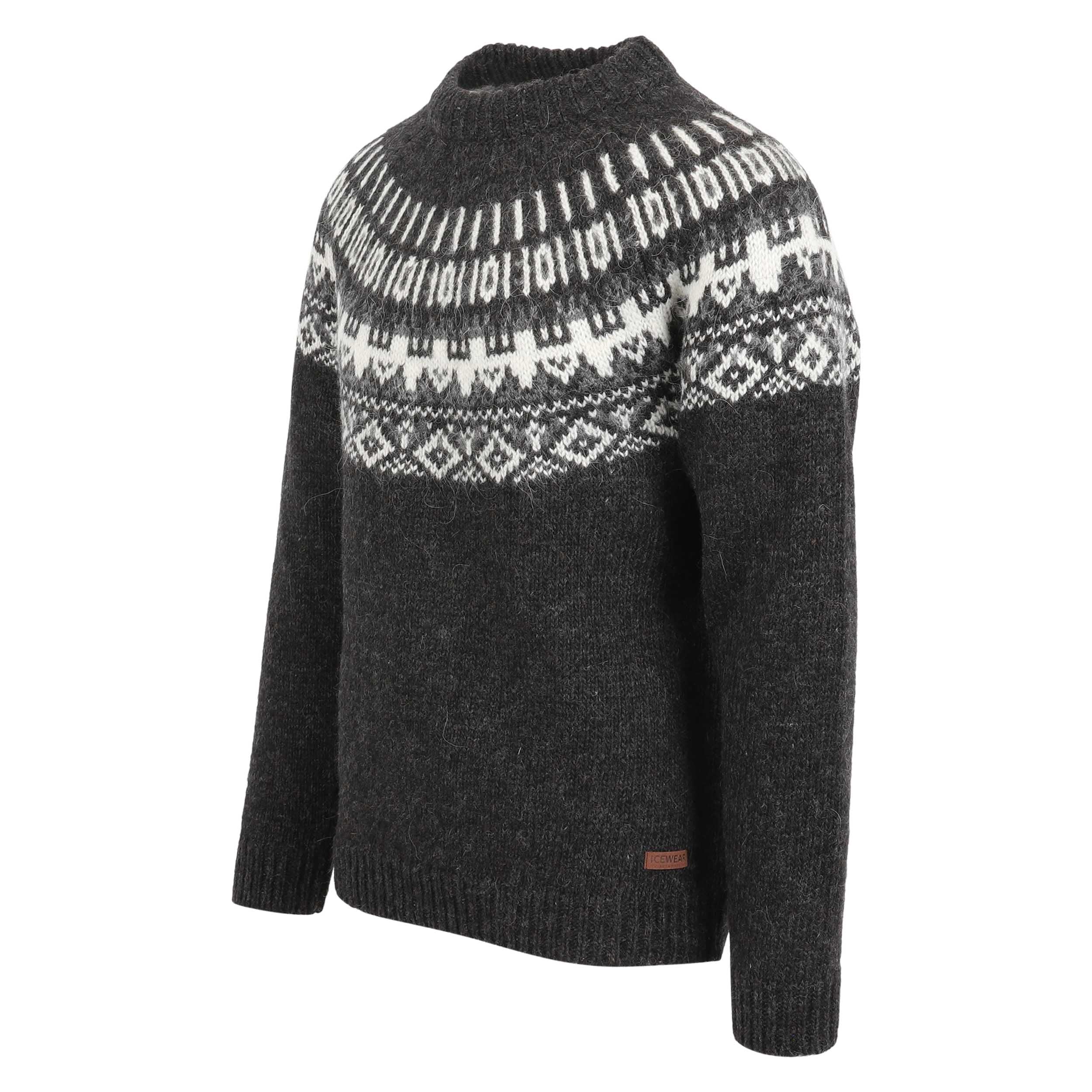 ICEWEAR Elís Pullover aus 100 % Wolle mit isländischem Strickmuster