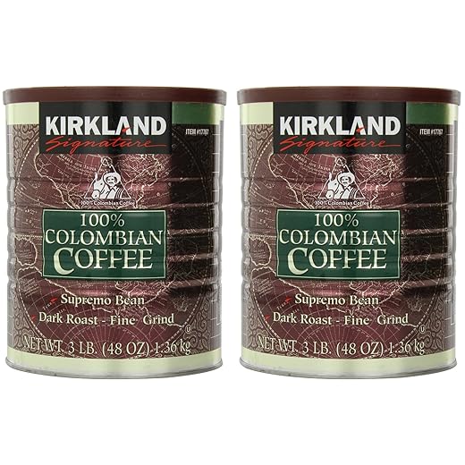 Signature 100% Colombian Coffee Supremo Bean Dark Roast-Fine Grind, 3 Pound