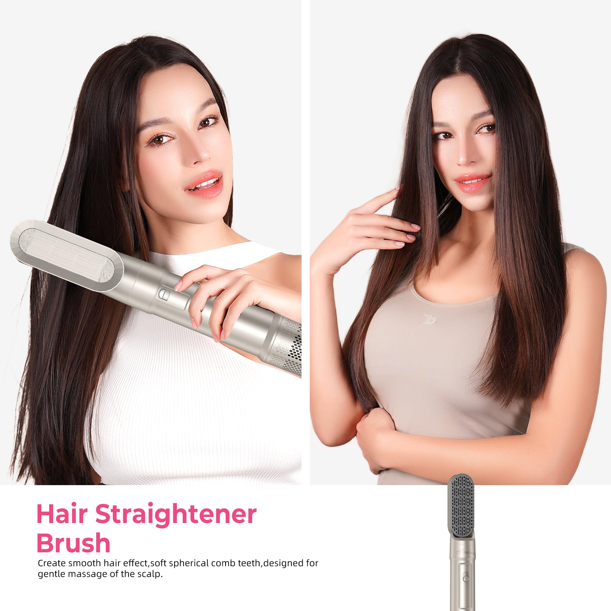 Atopskins Secador Pelo Profesional, 6 en 1 Secador y Cepillo de Pelo, Airstyler Set Modelador de Cabello, Plancha Alisadora, Cepillo Rizador,Secador Profesional,Hairstyler Regalos para Mujeres Styling