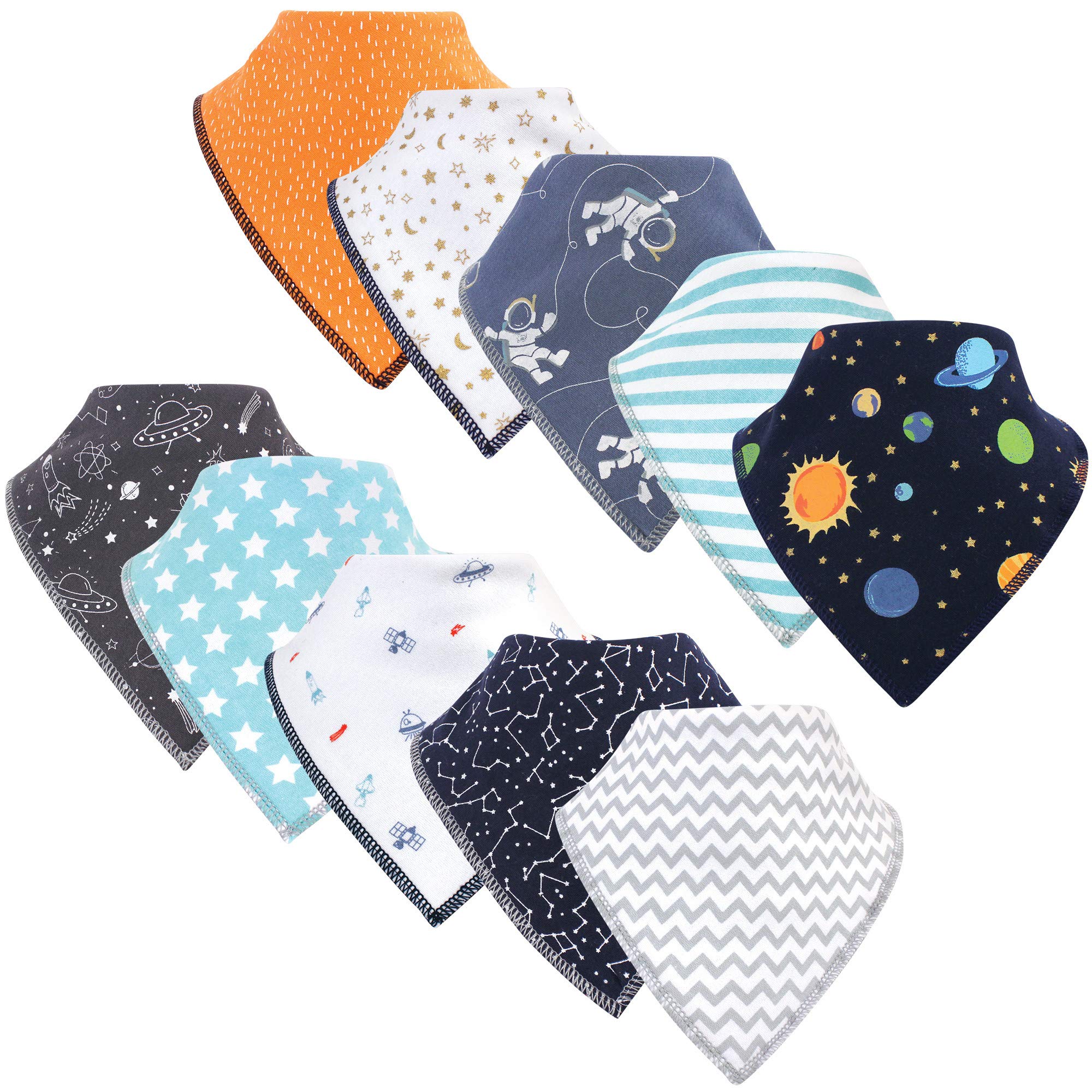Hudson Baby Babero bandana plisado con forro polar suave