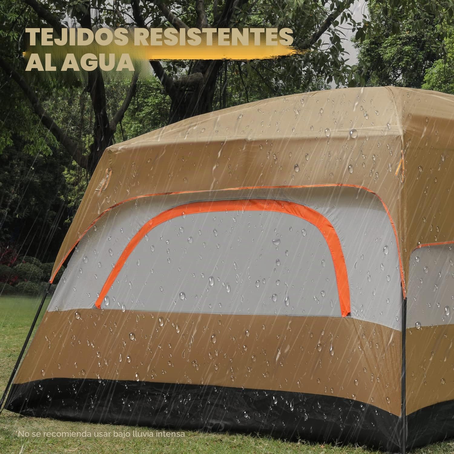 MoNiBloom - Tienda de campaña para 5-8 Personas para Acampar, cabaña portátil Extragrande, Tienda de campaña Grande, Impermeable, Resistente al Viento, 1 Sala de Estar y 2 dormitorios, Tienda de