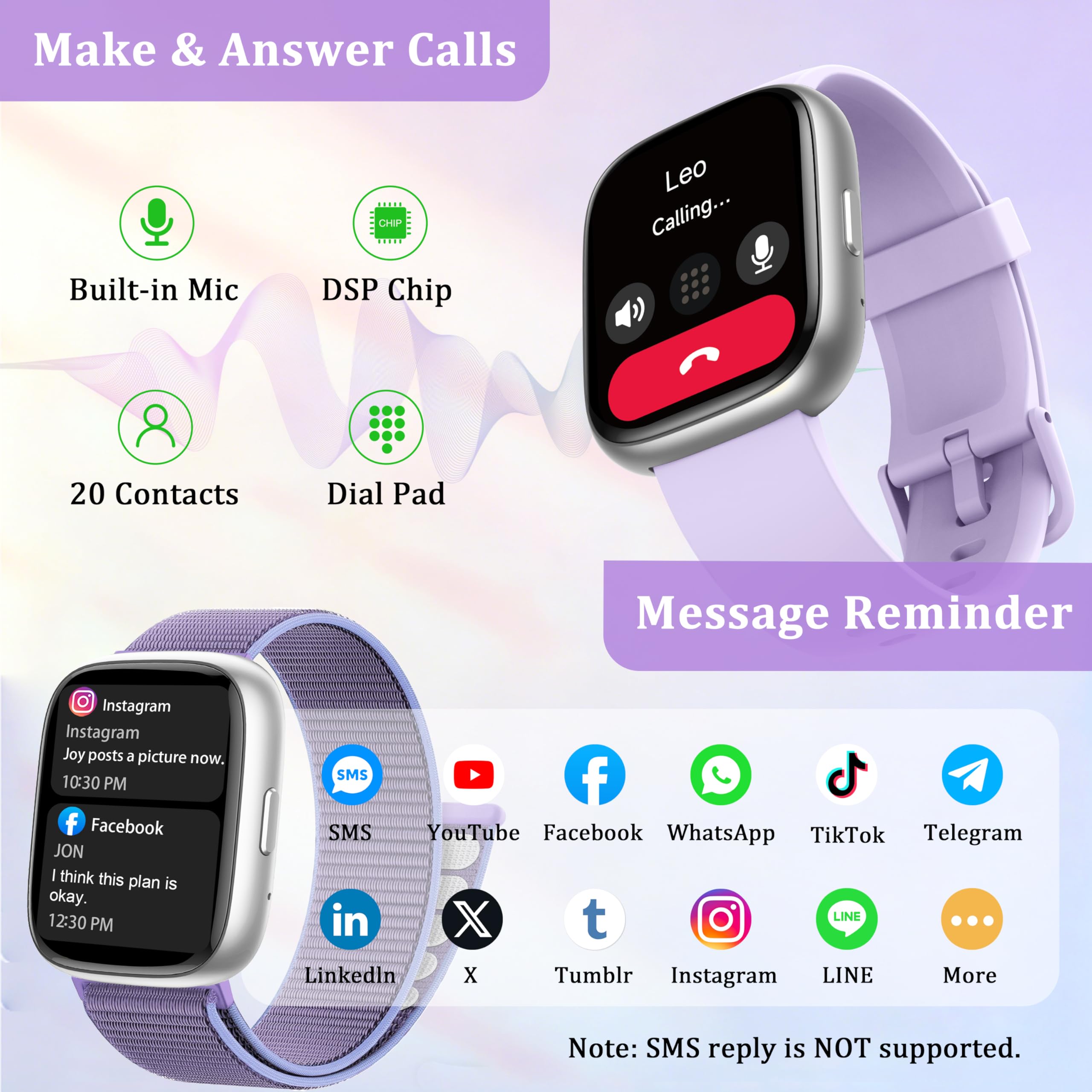 Smart Watch per donne e uomini, smartwatch 2026 [2 cinturini, cassa da 44 mm], orologio fitness tracker da 1,8 pollici Alexa integrato, per fare e rispondere alle chiamate, monitoraggio dello stress