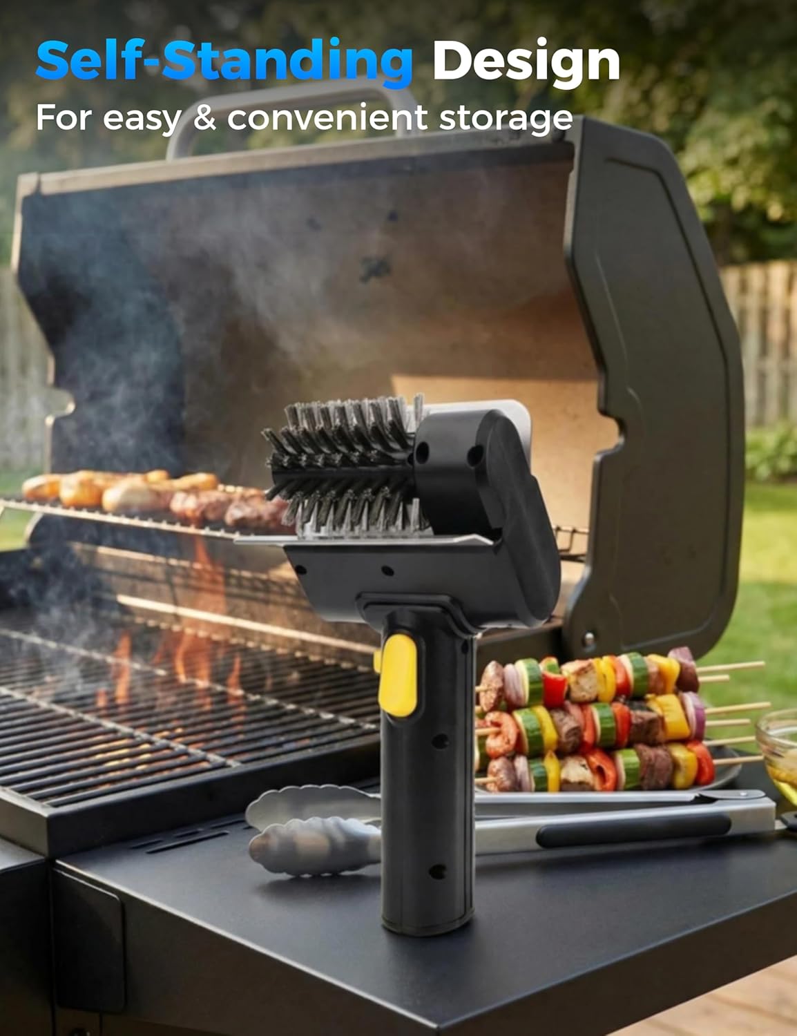 Heavy Duty Stainless Steel Bristles Automatic Barbecue GrateCleaner Tool, Perfect BBQ Accessories Electric BBQ Grill Brush