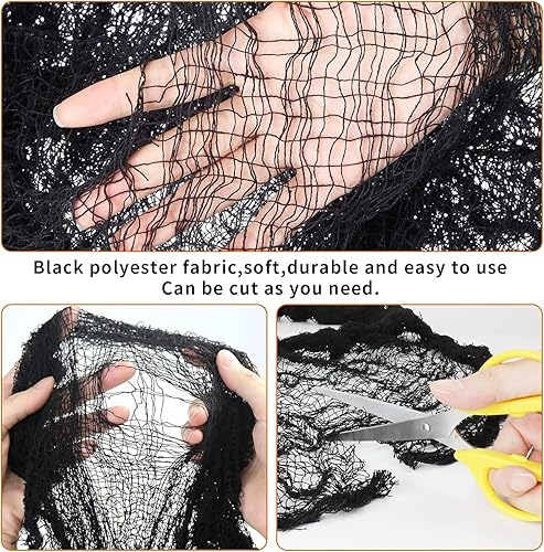 Miniatura 5 de Yunfan Decoración de Halloween espeluznante de tela para decoración de casa embrujada, decoración para jardín al aire libre, puertas, patio,