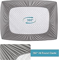 Vista 5 de NTBAY Protector de colchón impermeable, funda de colchón individual acolchada ajustable con bolsillo profundo de 15 pulgadas - lavable a máquina