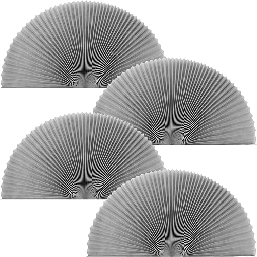 Miniatura 9 de Macarrie Paquete de 4 persianas plisadas con arco para ventana, filtrantes de luz, cortinas opacas de medio círculo, cortinas arqueadas, fáciles de