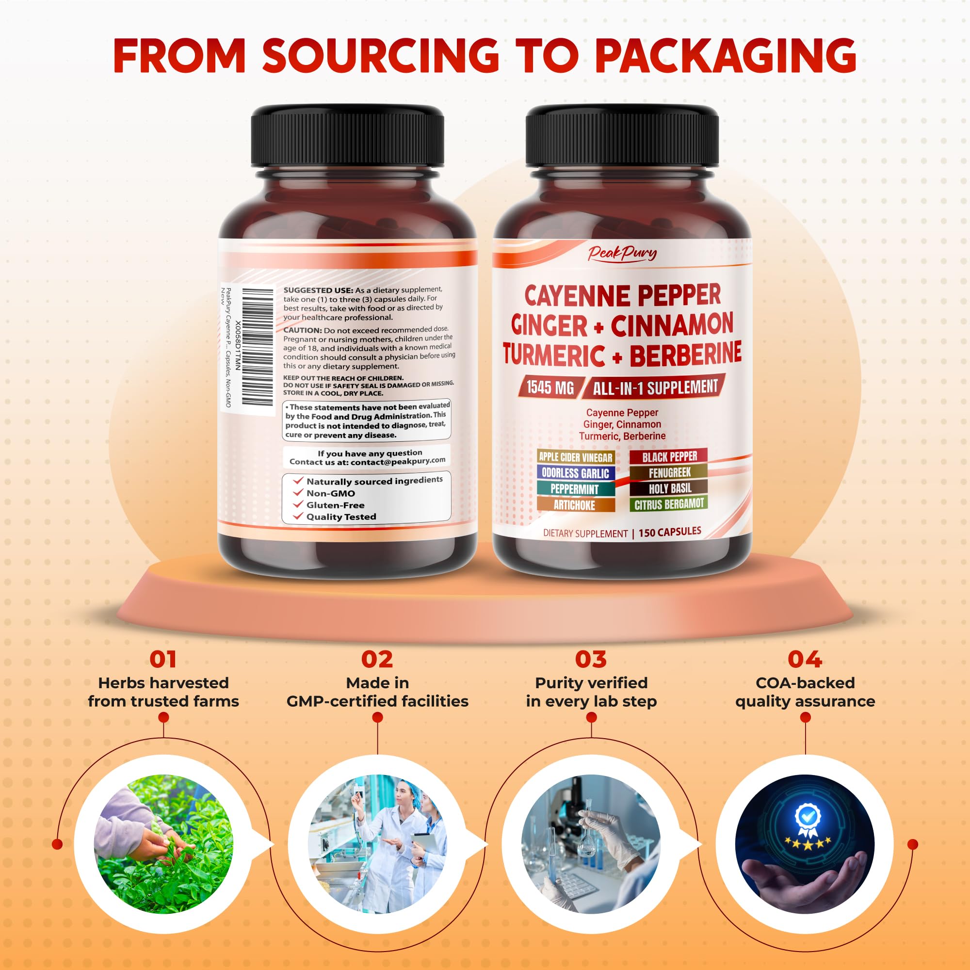 13-in-1 Cayenne Pepper Complex with Cinnamon for Digestive Wellness, 150 Caps — Amazon image 9