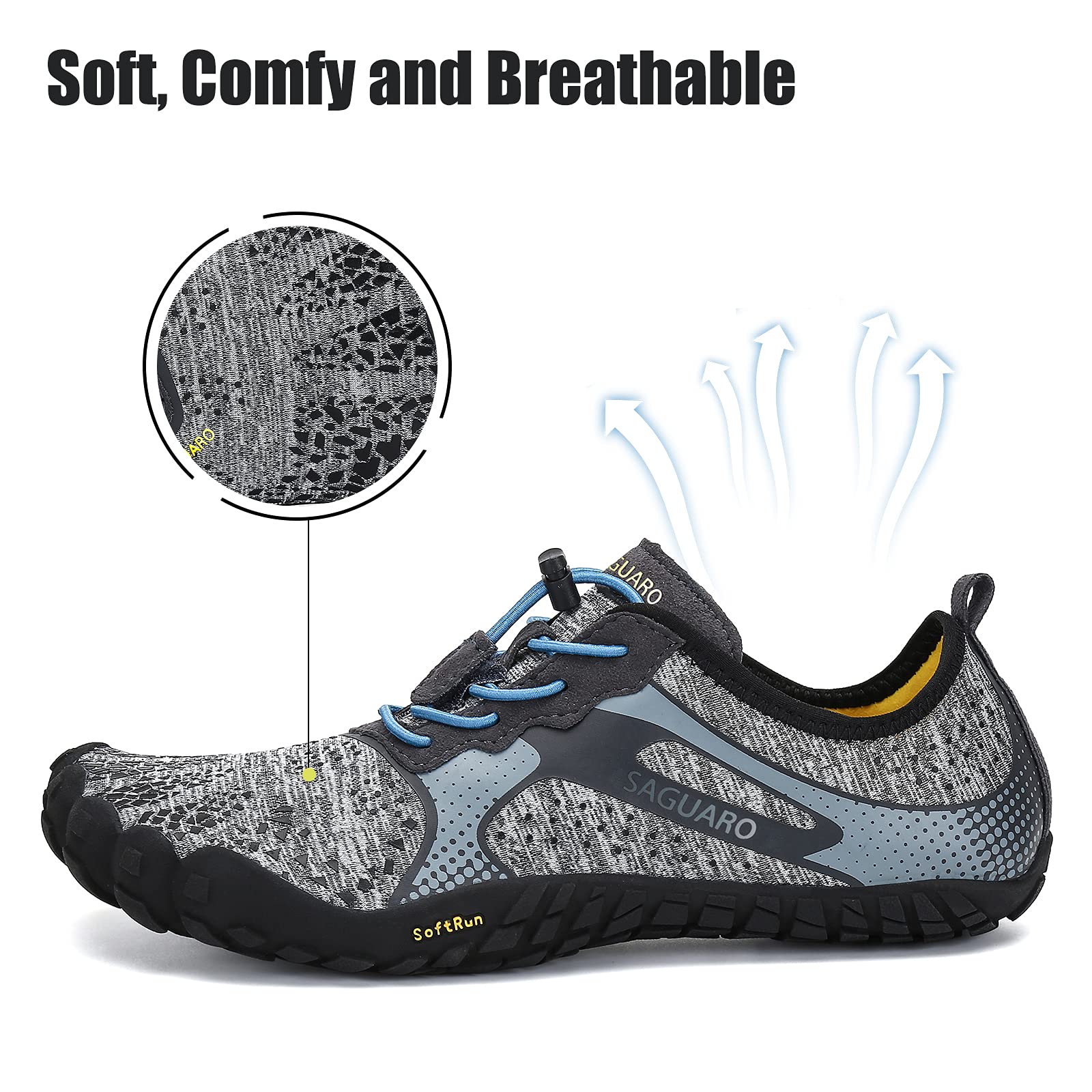 SAGUARO Minimaliste Barefoot Scarpe da Corsa Uomo Piedi Nudi Trail Running