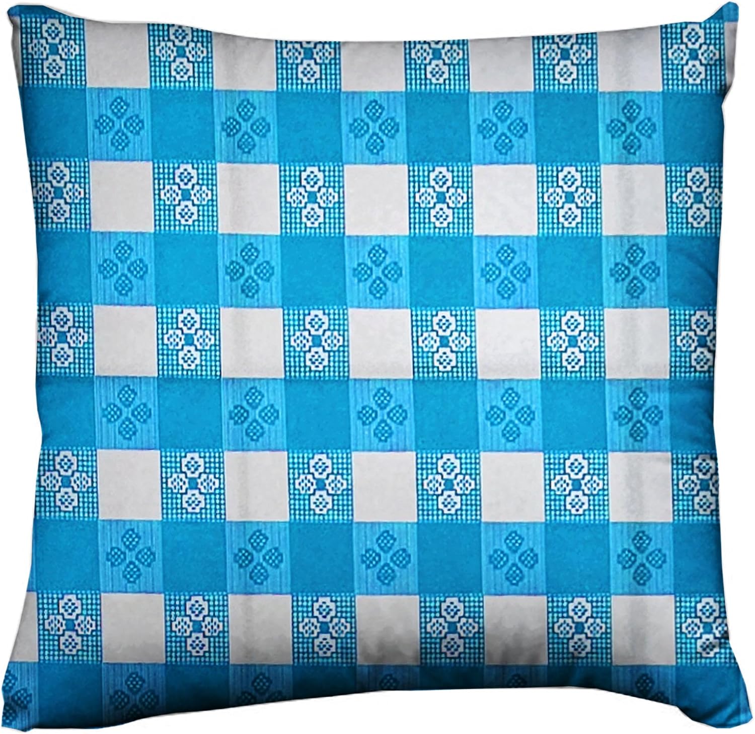 lovemyfabric Poplin Tavern Gingham Checkered Decorative Throw Pillow/Sham Cushion Cover (24" x 24", Aqua)
