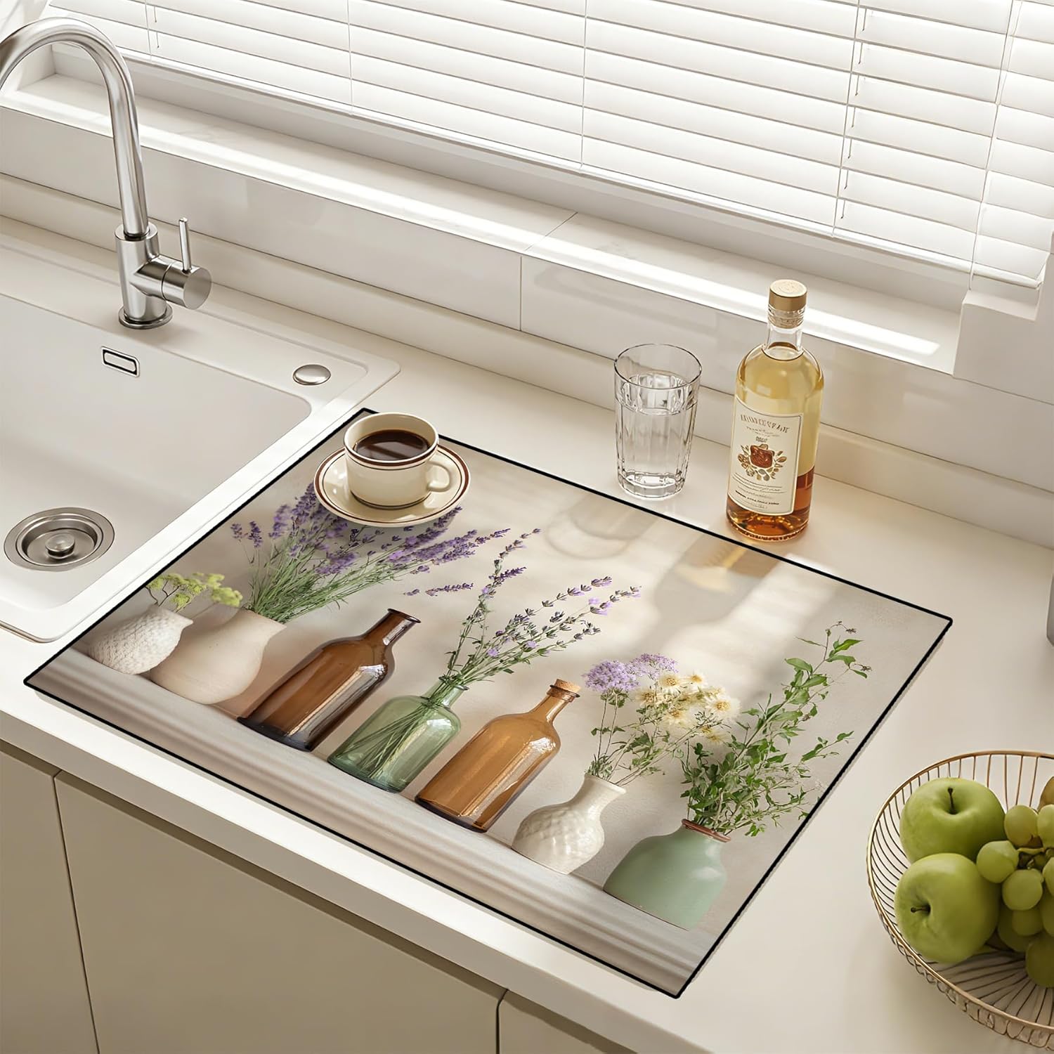 Stove Cover Mat for Electric, Non-Slip Drying Mat Stove Top Cover to Elevate Suitable for Kitchen 28×20 Inch