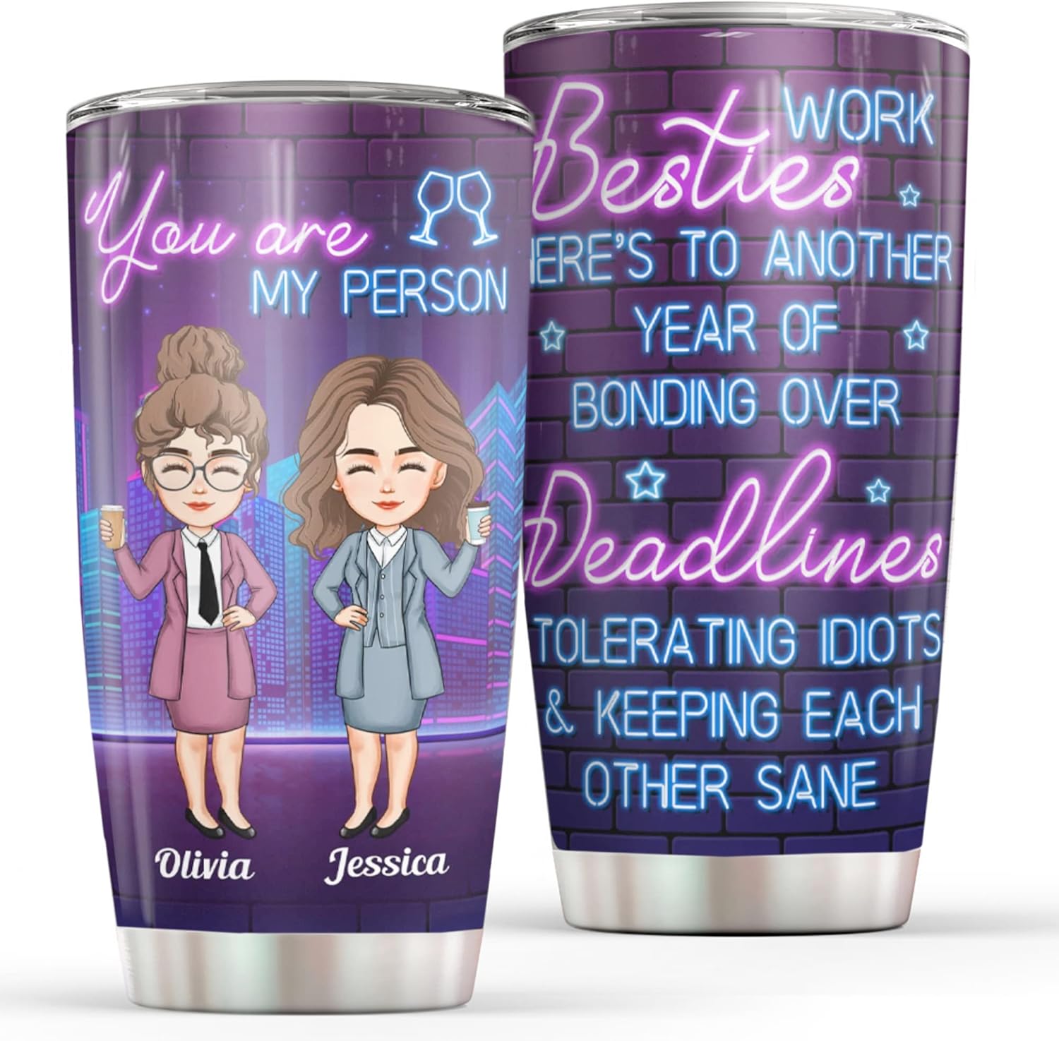 Personalized Besties Here's To Another Year Of Bonding Over Alcohol Tumbler,You are my person cups,Customized Best Friend Mug,Gift For Sister,Bestie On Christmas Birthday