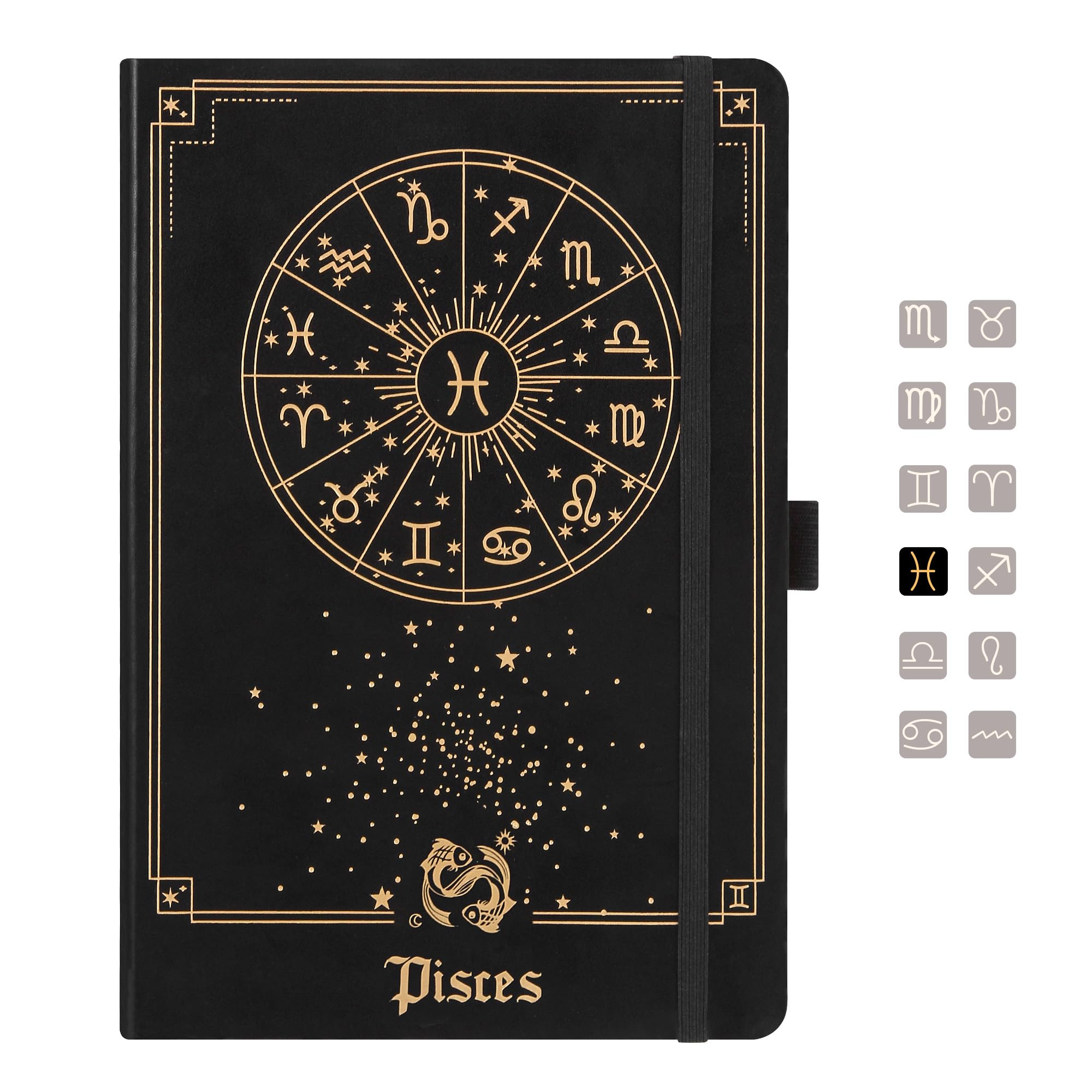 AuroPlanner Pisces Zodiac - Agenda giornaliera, settimanale, mensile, formato A5