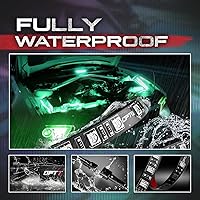 Vista 4 de OPT7 Aura Engine Bay - Kit de luz LED RGB con control remoto, 4 tiras de luz impermeables de 12 pulgadas para debajo del capó, modo multicolor