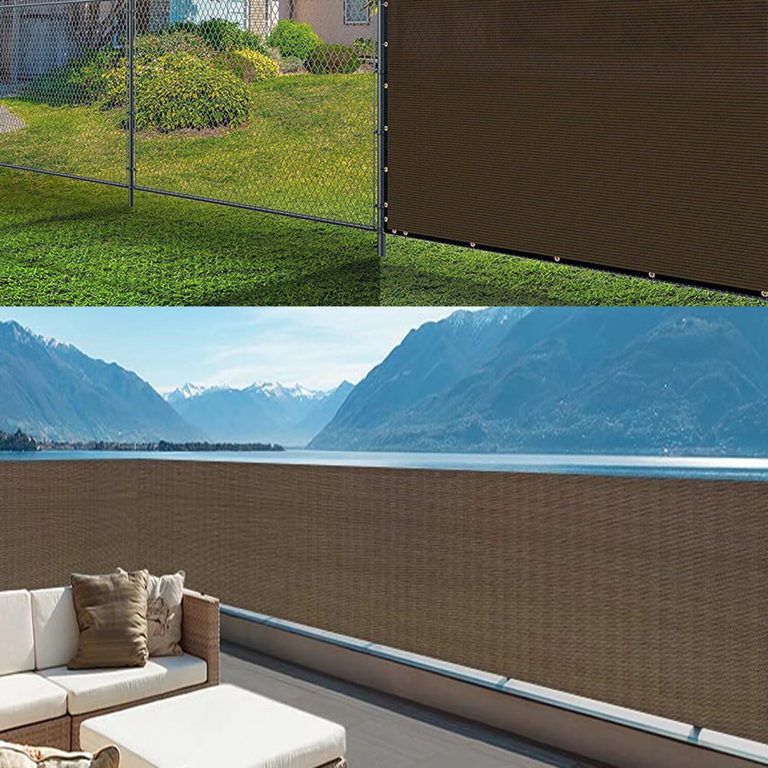 Store LatéRal pour Balcon Et Terrasse Store LatéRal Pare-Soleil Brise-Vue Résistance à la déchirure avec Trous et Serre-câbles aux Intempéries Cache Balcon Protection UV Blanc 70x1000cm