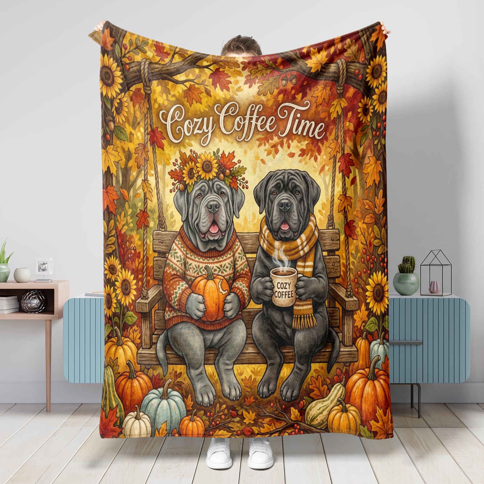 Couverture pelucheuse citrouille d'automne douce grand lit et salon