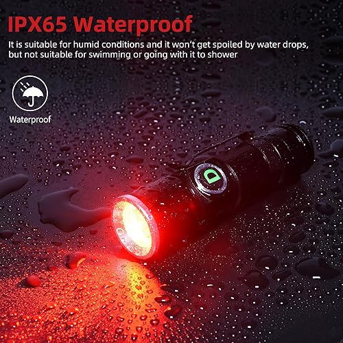 Miniatura 6 de Redlight Linterna recargable USB, mini linternas LED de luz roja enfoque ajustable, luz de flash portátil con clip de bolsillo para pesca,