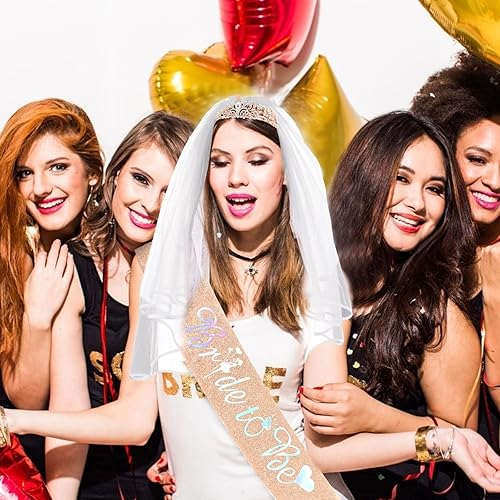 Miniatura 3 de Corona de cristal + banda de novia + velo, regalos de despedida de soltera, decoraciones de despedida de soltera, regalos de novia para novia, velo