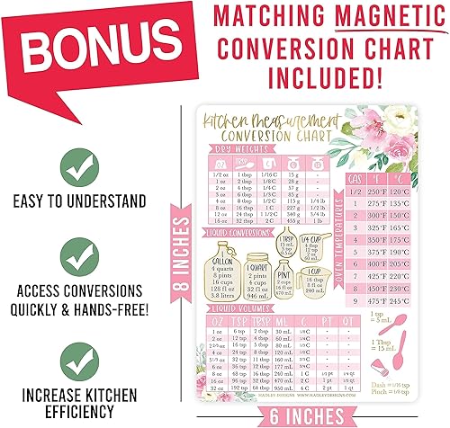 Miniatura 8 de Calendario magnético floral de borrado en seco para refrigerador y planificador de comidas magnético para refrigerador, calendario semanal de