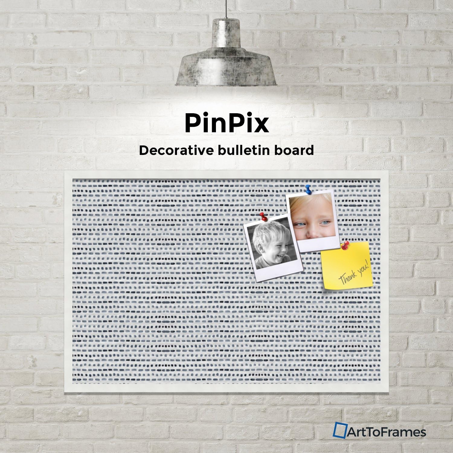 PinPix Custom Printed pin Cork Bulletin Board Made from Canvas, Watercolor Raindrops Navy 36x24 Inches 2 x 3 ft and Framed in Satin White Frame (PinPix-1884-36x24_FRBW26074)