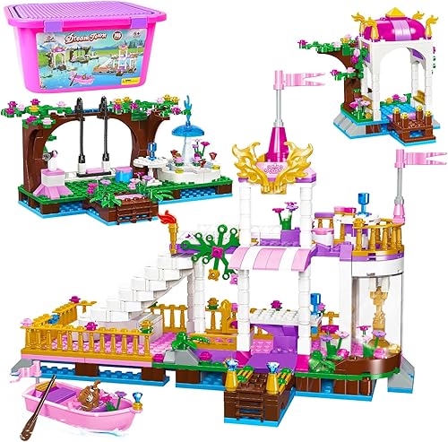 EP EXERCISE N PLAY Juego de construcción para niñas amigos parque acuático Dream Lake Building Blocks Toys Creative Construction STEM Building Set