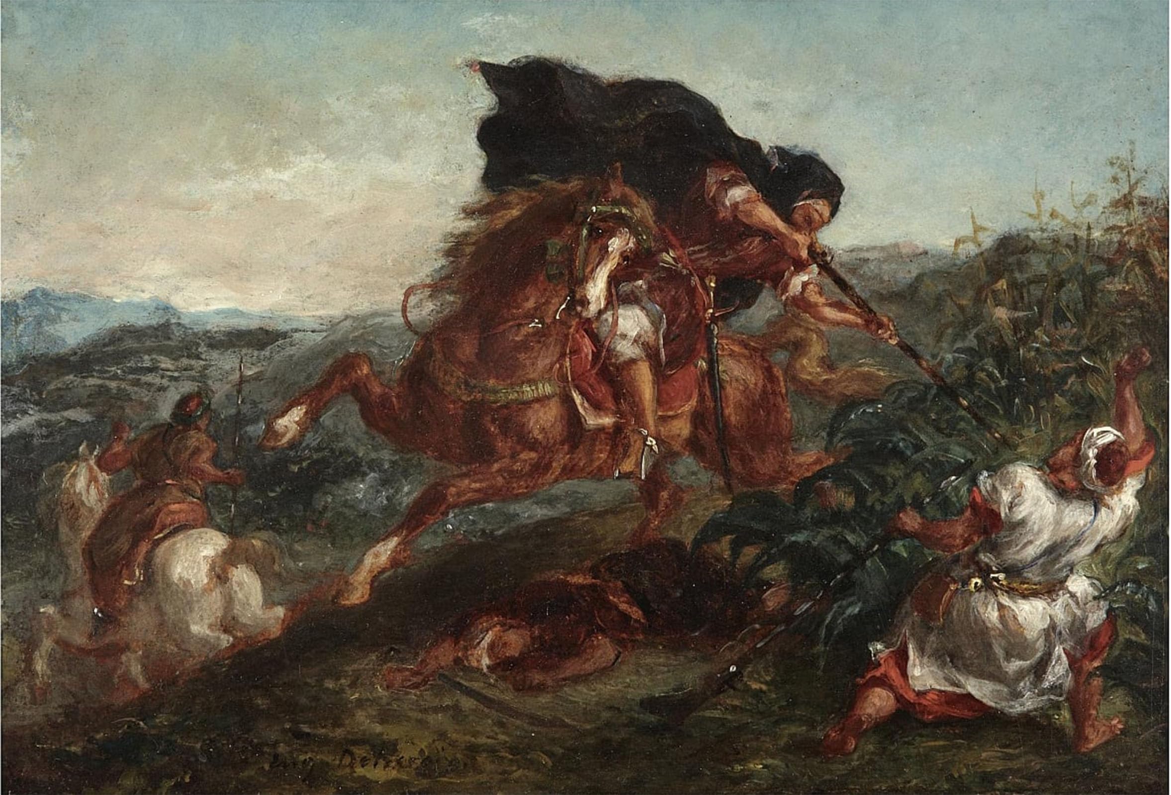 Art abstrait tableau le combat de Delacroix - Impression sur toile haute définition - 5
