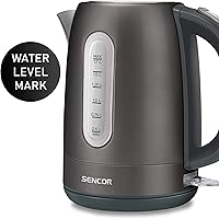 Vista 6 de Sencor SWK1778BK - Tetera eléctrica de acero inoxidable de 1,7 L con tapa de bloqueo de seguridad, color negro