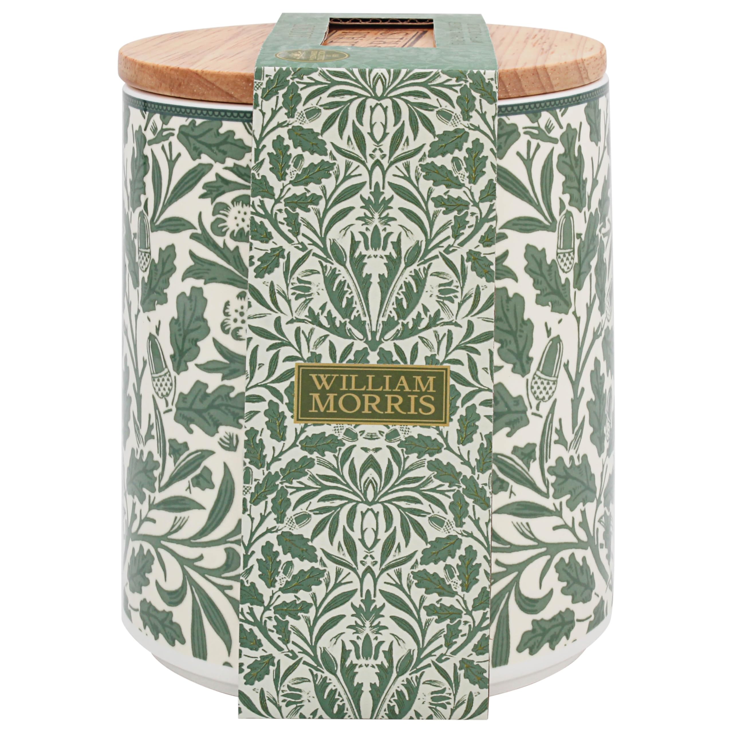 The Leonardo Collection Wm. Morris Acorn Porcelain Acorn Canister for Home & Kitchen | Storage Jars for Biscuits Honey Green Tea Coffee Sugar | Durable Kitchen Organisers Containers for Gift
