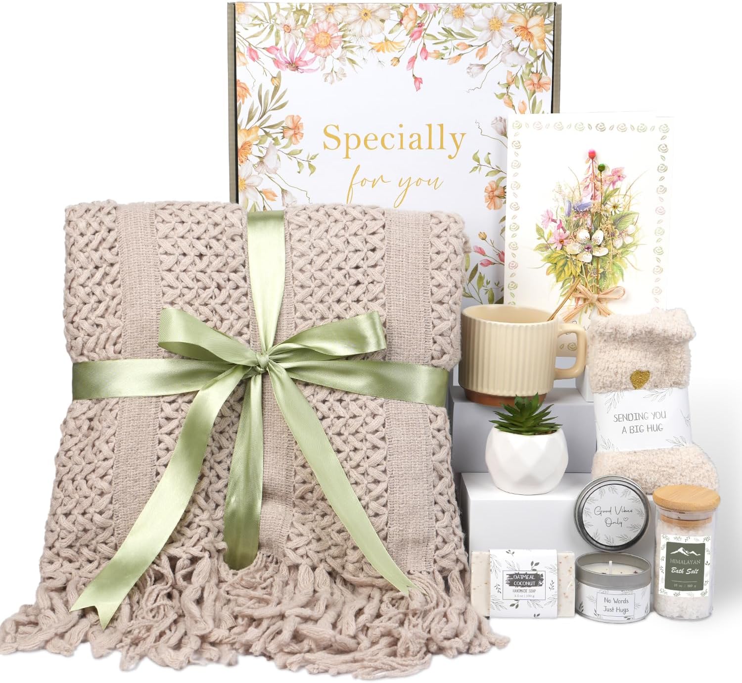 Christmas Get Well Gifts for Women - Feel Better Gift Baskets for Women After Surgery, Cancer Care Gifts for Friend, Sick Chemo Care Package, Encouraging Thinking of You Wellness Box For Her