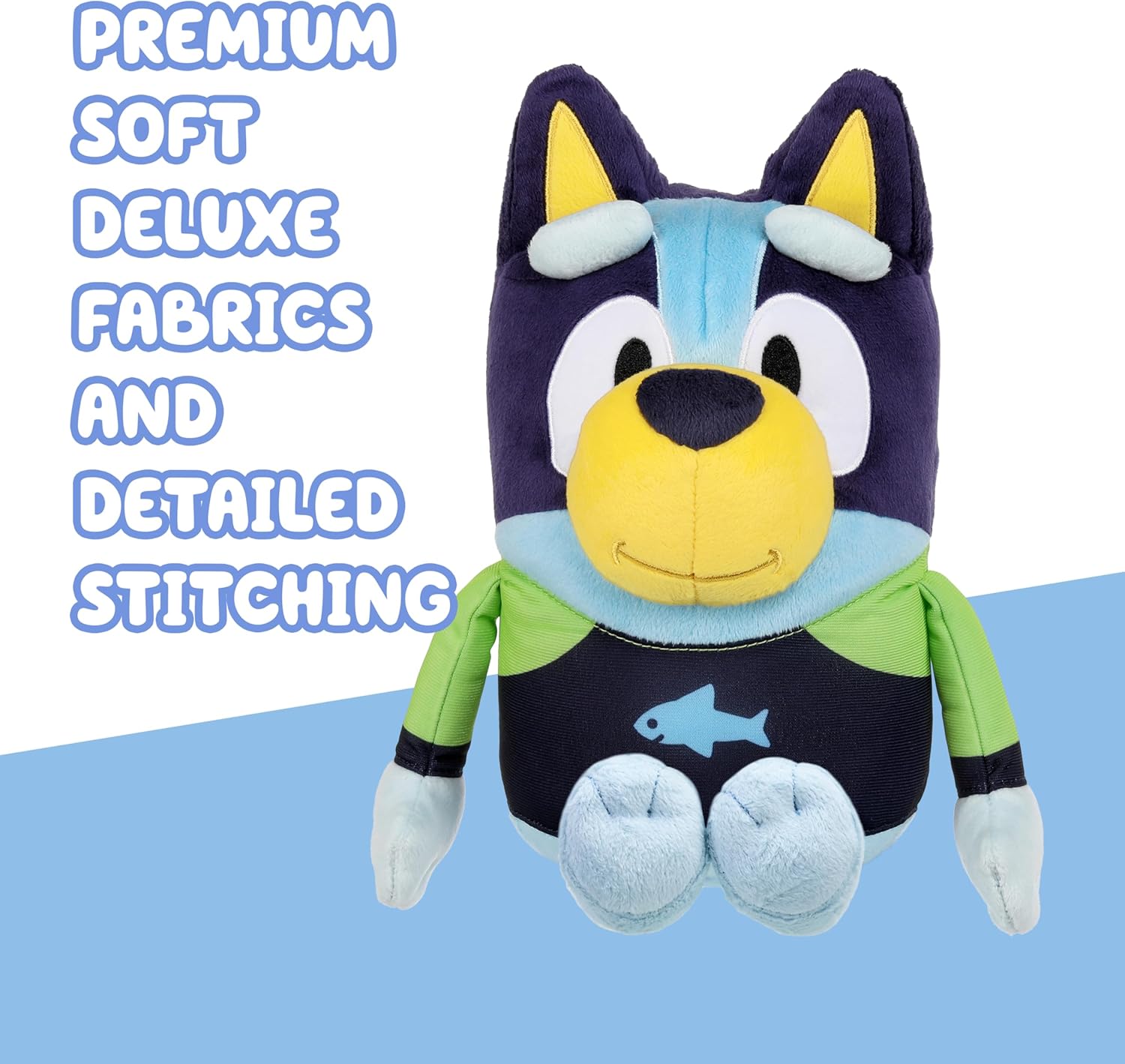 Bluey Sound Effects Beach Talking Plush, 13” Soft Musical Toys, Talking Toys with 9 Different Phrases, Singing Plushies for Kids
