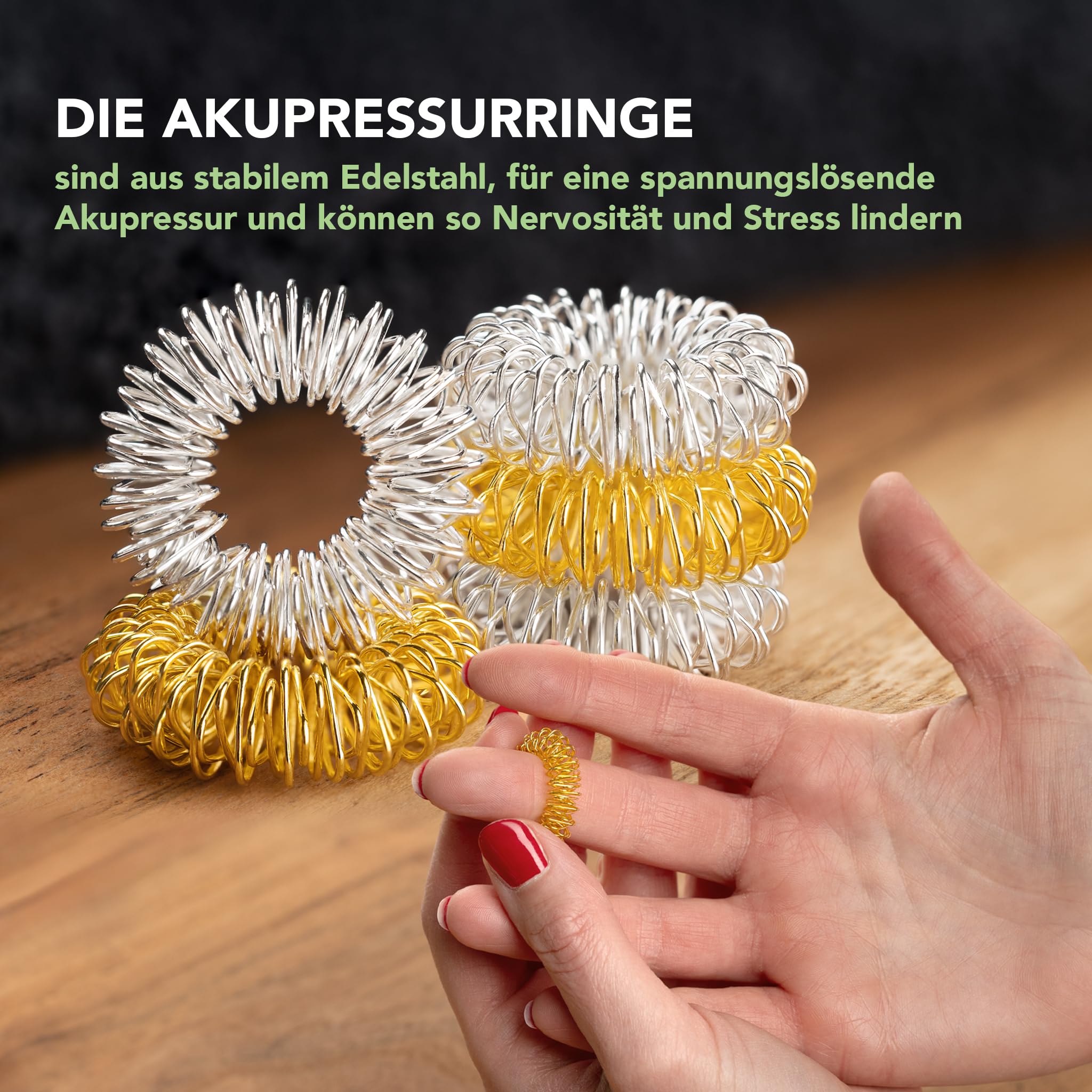 Skill Hilfe Set für Erwachsene und Jugendliche bei Stress, Panikattacken, Belastungszustände - Skillset mit: Akupressurringen, Anti-Stress-Bällen, Therapieknete & AmmoLa Riechampullen