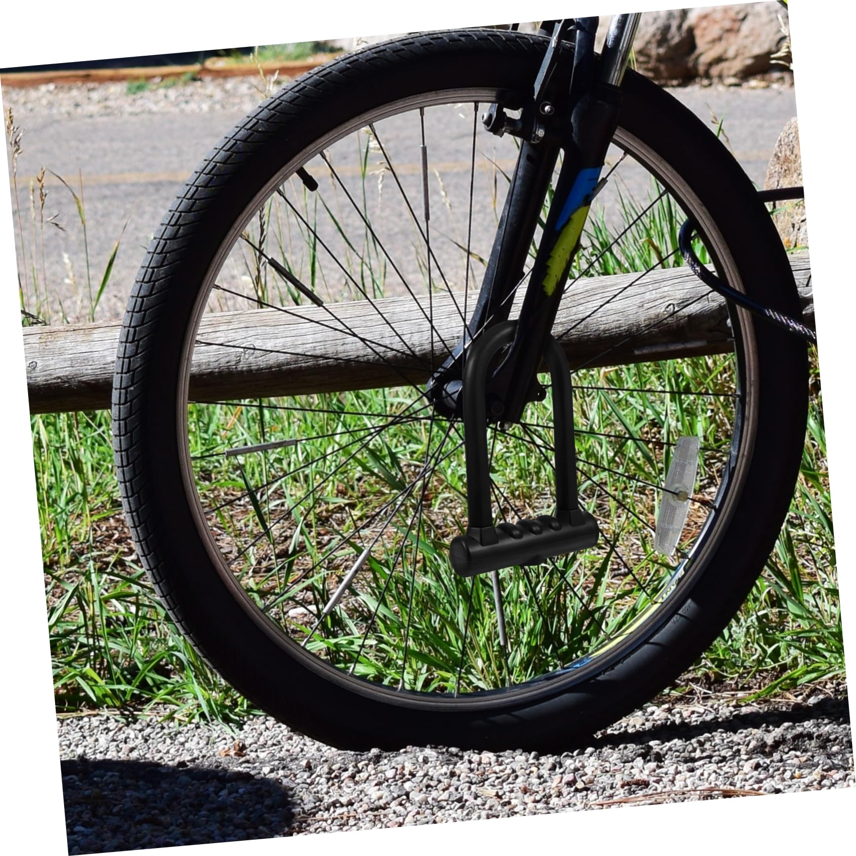 Lucchetto in Silicone e Ferro Nero per Bicicletta a U | Taglio Anti-sezione, Struttura ad Alta Resistenza, Apertura Doppia, Design Elegante