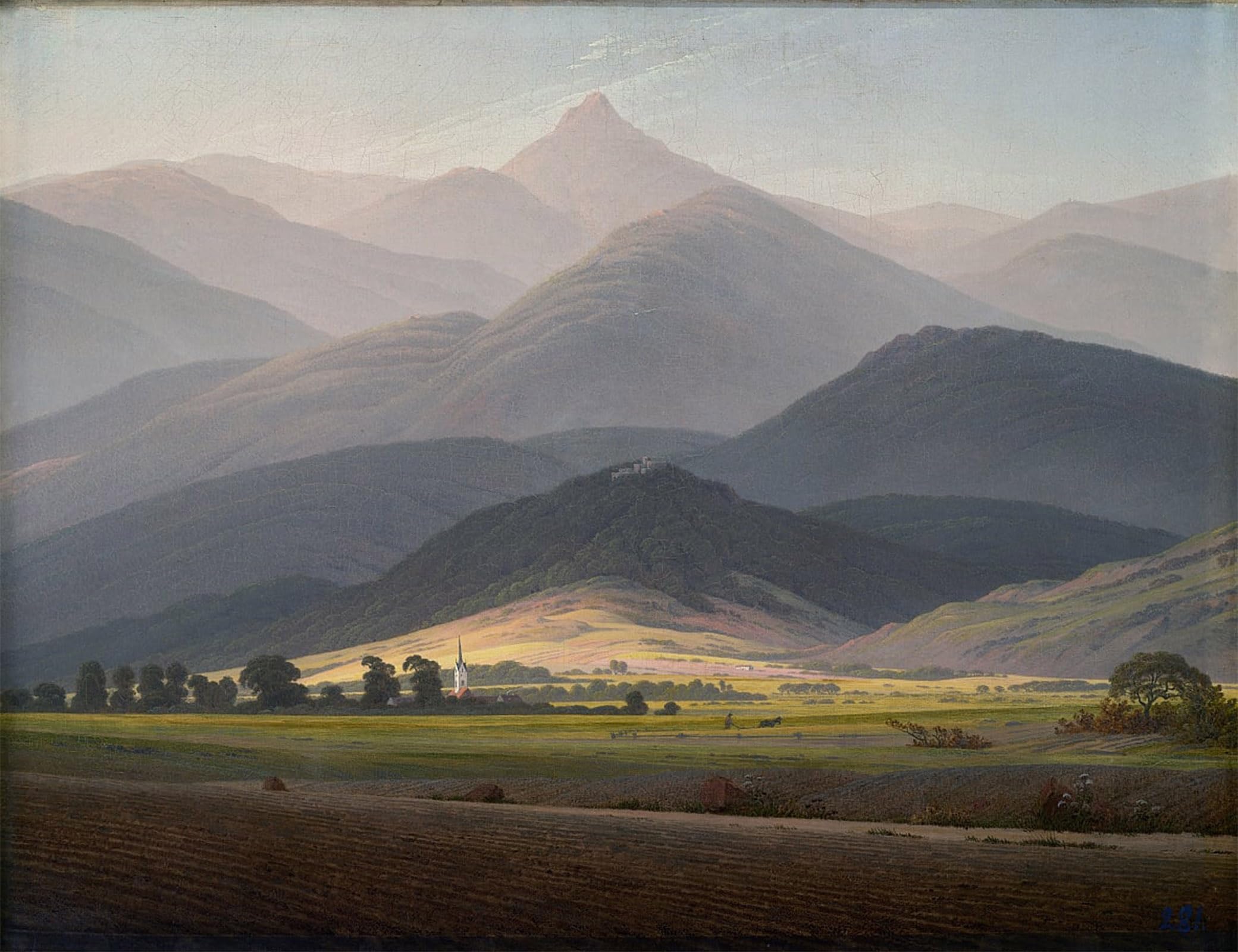 ARTXLXXBN Famous Print Painting Colorful Art Print View from Warmbrunn to the Small Balaclava by Caspar David Friedrich Canvas Art Decorations for Home Decor 60x90cm