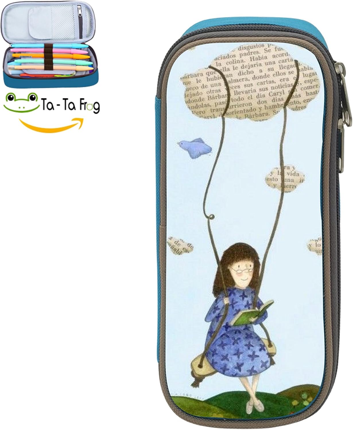 Reading Girl Large Capacity Novelty Child Pen Case