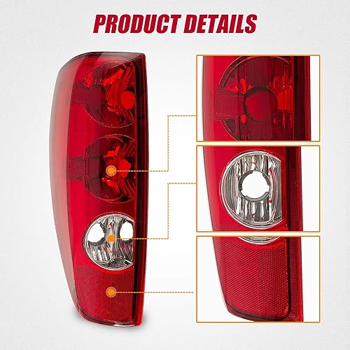 Miniatura 4 de APSVE Conjunto de luces traseras compatibles con Chevy Colorado 2004-2012 GMC Canyon 2004-2012, sustituye a GM2801164