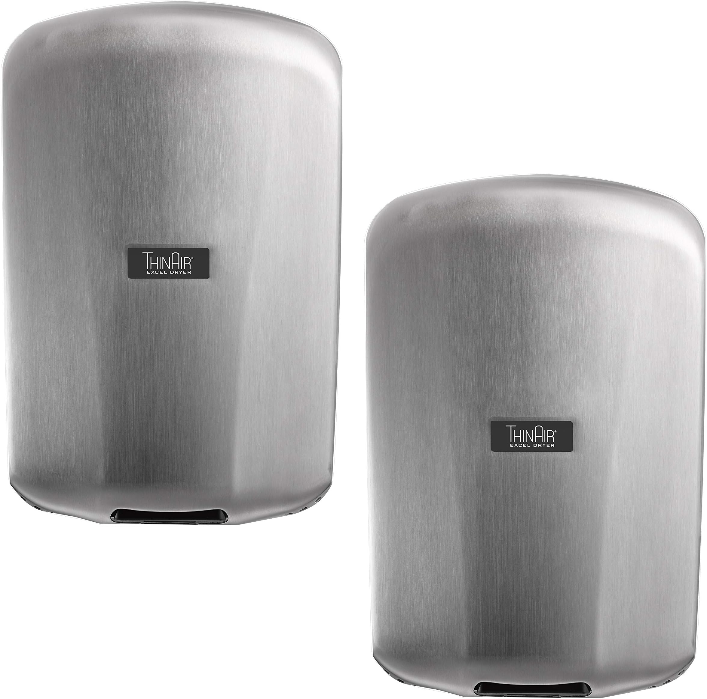 THINAIR Excel Dryer TA-SB Hand Dryer, Brushed Stainless Steel Cover, ADA Compliant, Automatic Sensor, Surface Mounted, LEED Credits, Made in USA Certified, 950 Watts, 110/120V (2 Pack)