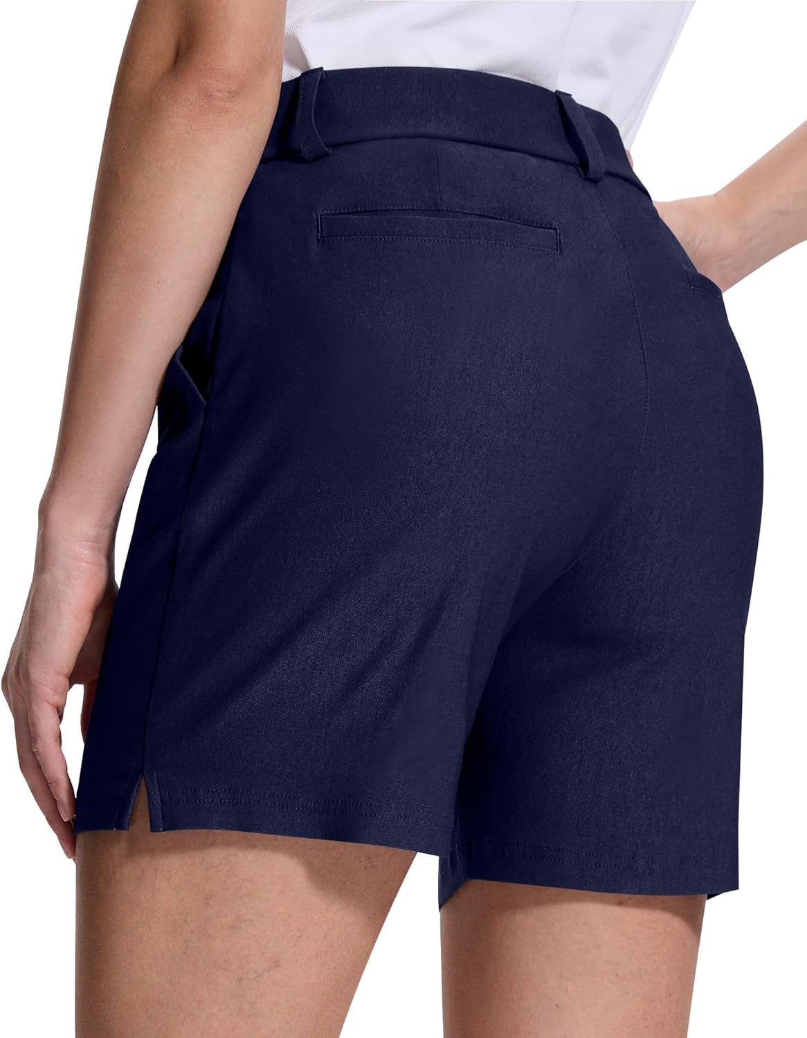 Womens Dressy Casual Shorts 5" Strechy Quick Dry with Pockets for Golf Work Outdoor Hiking - Image 2