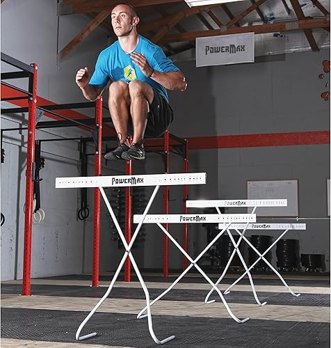 Miniatura 6 de Gill Athletics Barrera de entrenamiento de altura ajustable - PowerMax Versa - Equipo de pista y campo ajustable, obstáculos de velocidad y agilidad