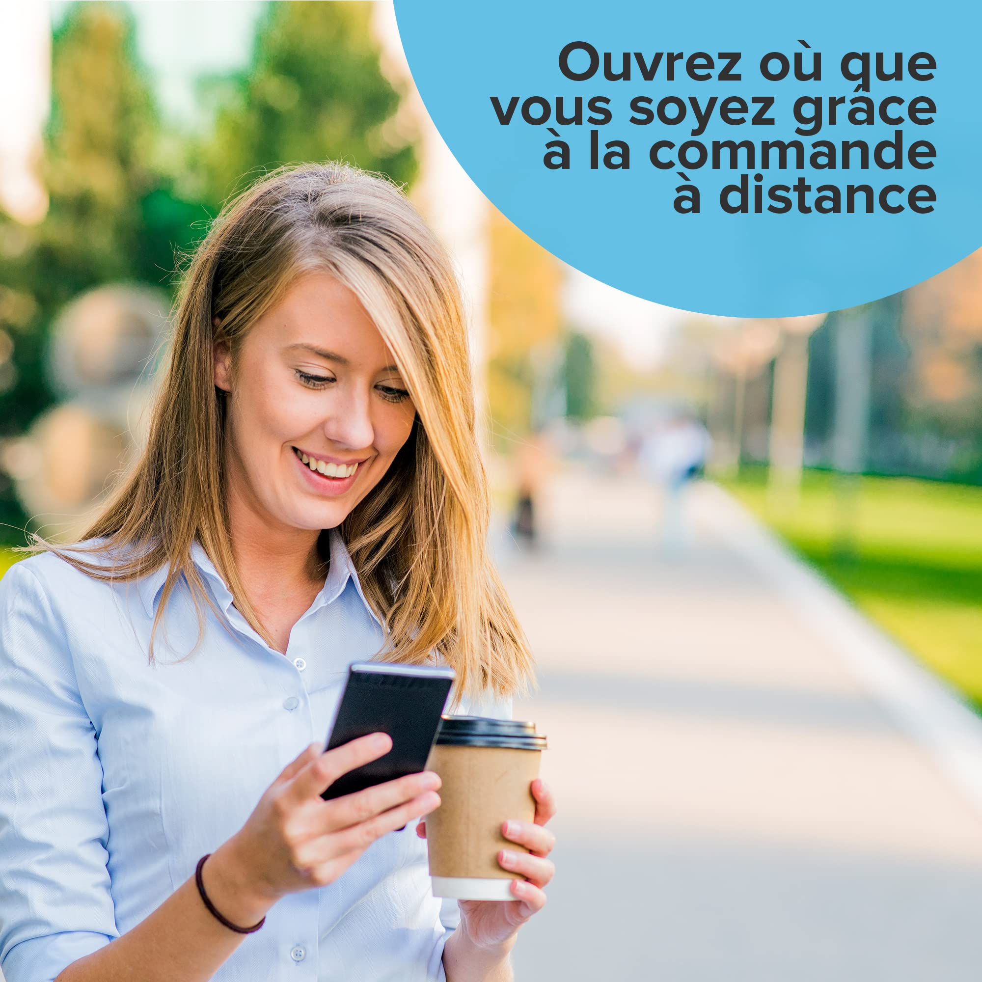 1Control Solo + Link Ouvre-Portail Connecté avec Ouverture à Distance – Ouvrez Portail et Garage avec Smartphone/App, Alexa, Google Home – Compatible 750+ Télécommandes Rolling Code – Wi-FI Bluetooth