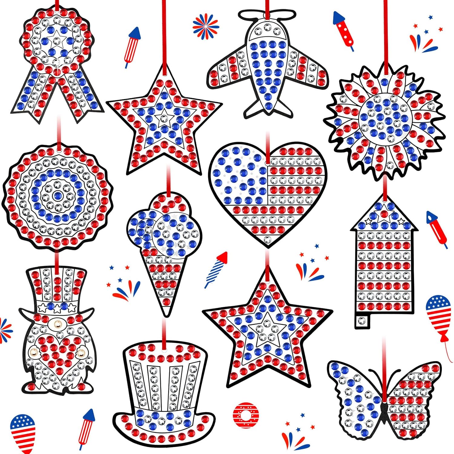 WinnerWhy 36 Set Religious Suncatcher Crafts Cross Diamond Art DIY Christian 5d Gem Art Jesus Painting Hanging Ornaments for Sunday School Vbs Church Classroom Activities