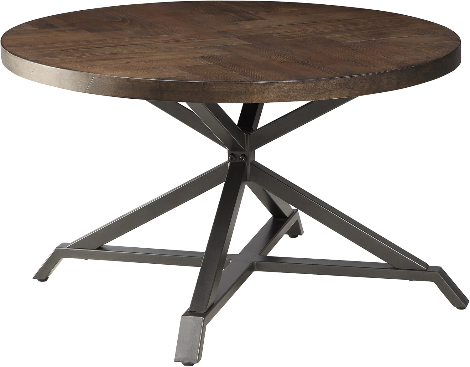 Homelegance Fideo 45" Round Industrial Style Dining Table, Pine - Tables