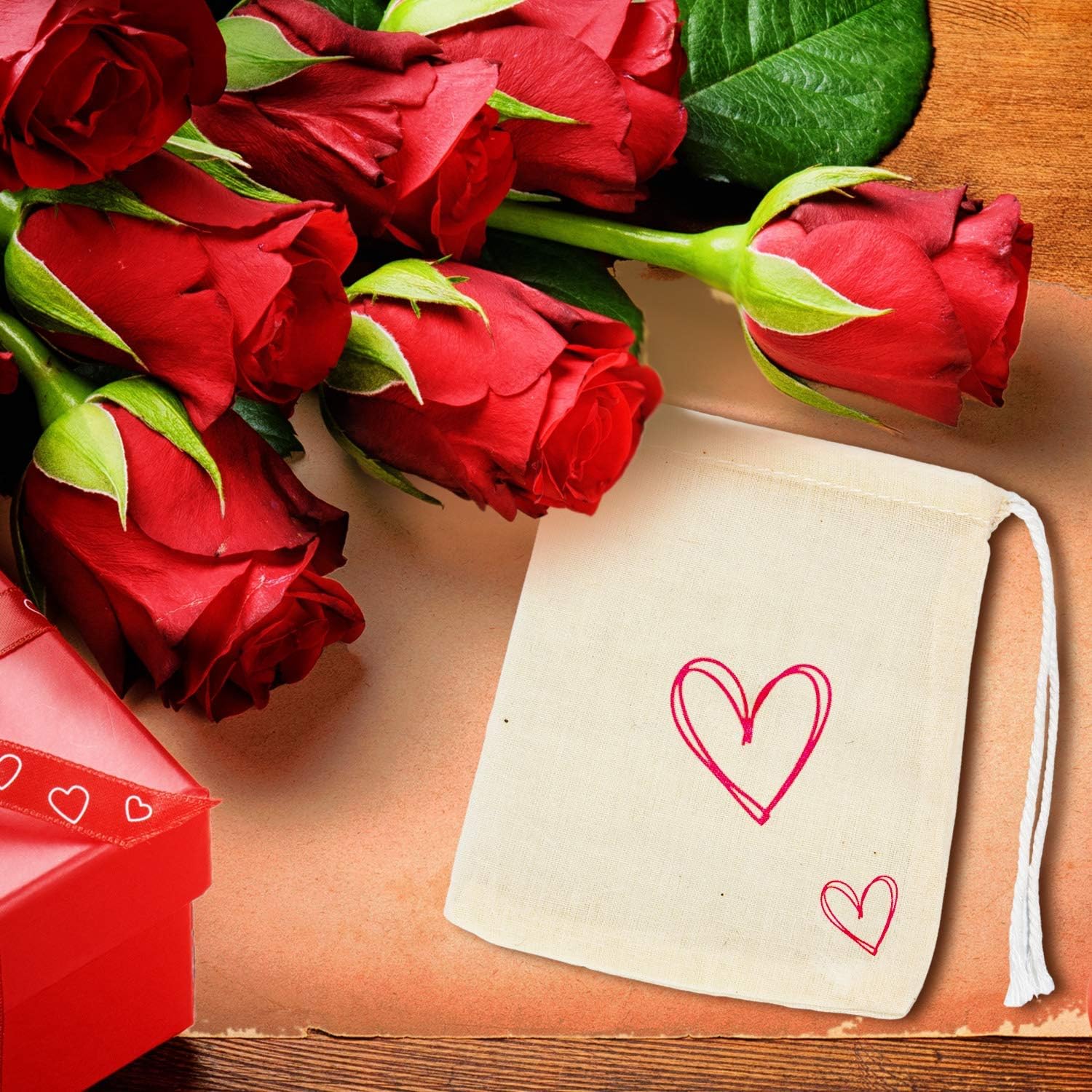 Tatuo 3 x 4 Inches Muslin Cotton Drawstring Bags Canvas Linen Sachet Bag Reusable Empty Gift Pouch for Party Home Supplies - Image 6