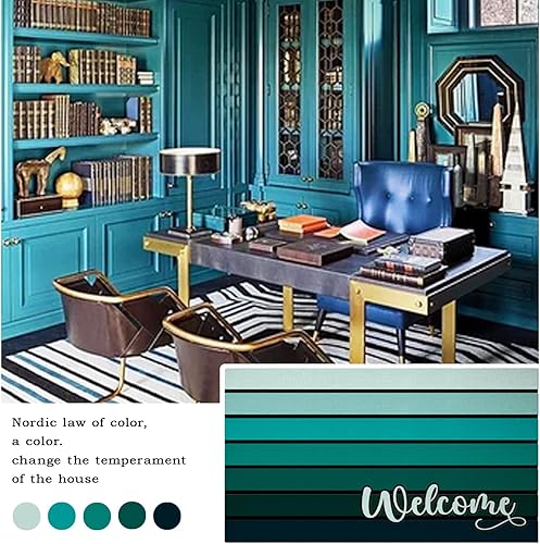 Miniatura 4 de Bulijojo Tapete grande para puerta de entrada, color verde salvia, de 17 x 30 pulgadas, tapete de entrada para puerta delantera, resistente al aire