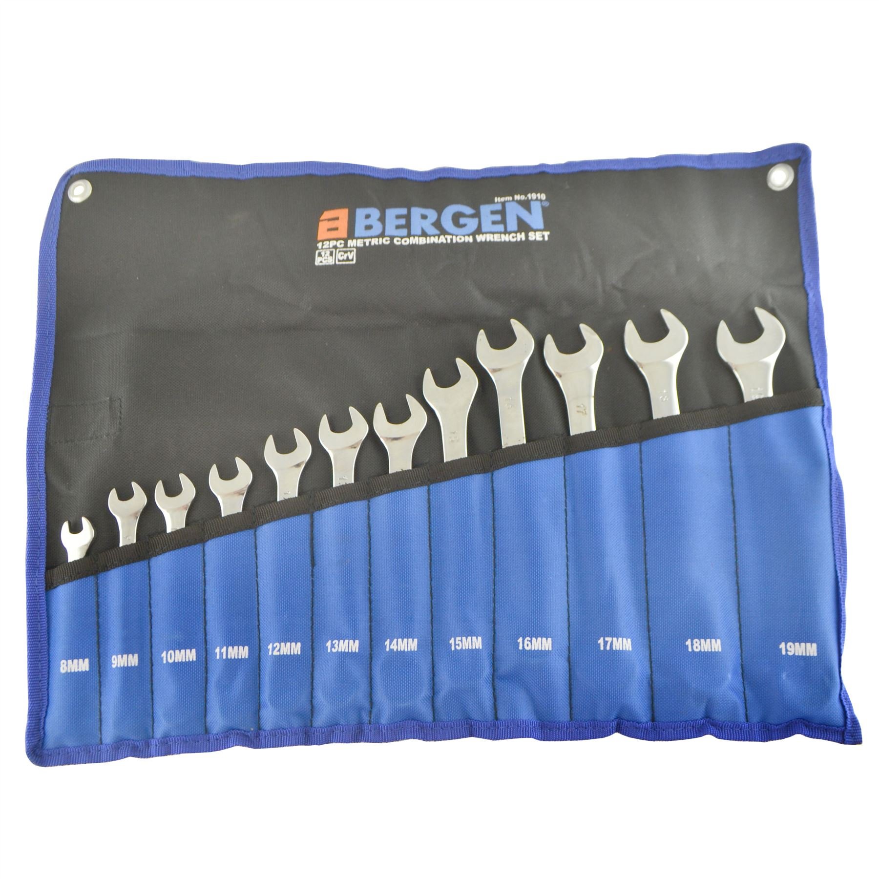 Ab Tools Chrome Metric Mm Combination Combo Spanner Wrench Set 12Pcs 8Mm - 19Mm Bergen