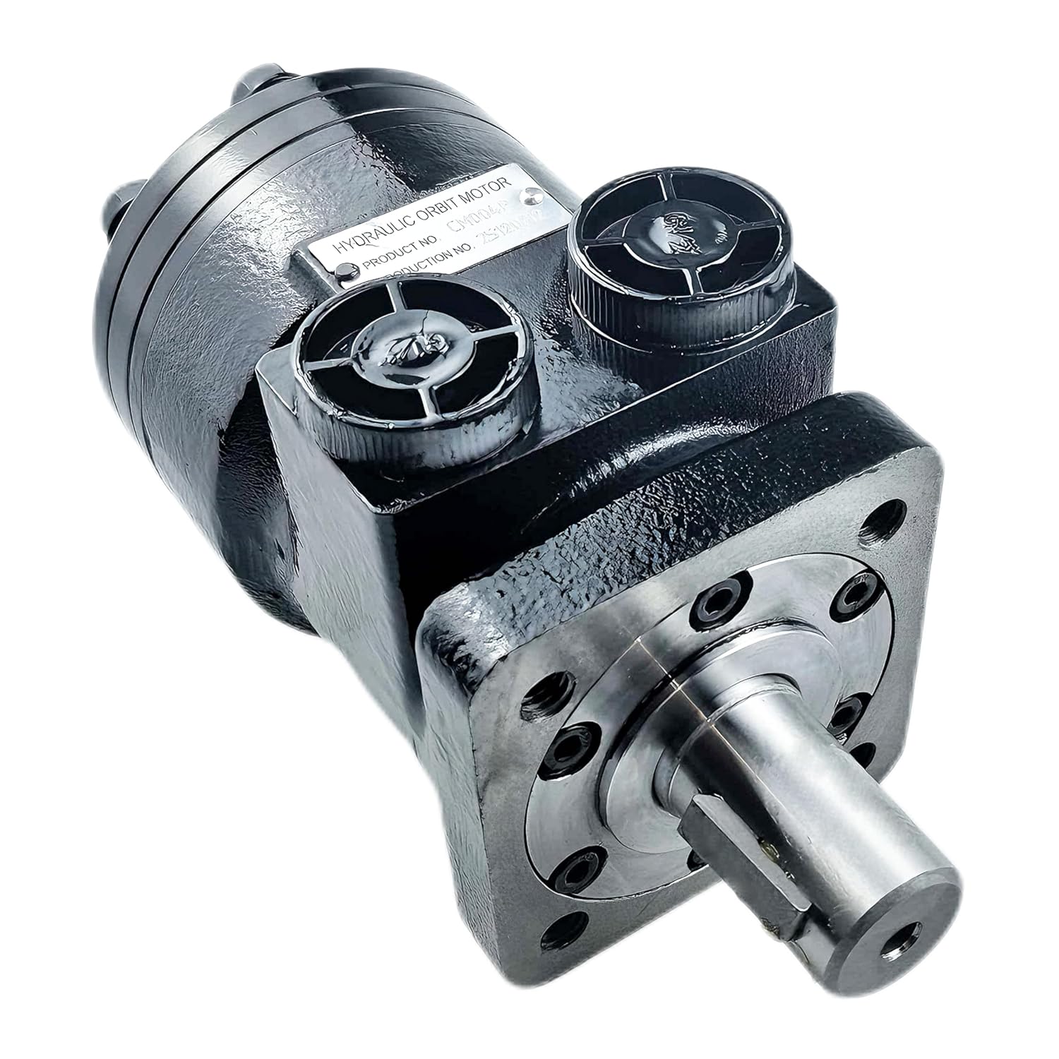 Hydraulic Motor Compatible for Buyers Products SaltDogg 4 Bolt Mount Type, 0.25" Shaft Keyway, 1" Round Shaft, 1/2" NPT, 3.1 CIR Displacement (CM004P)