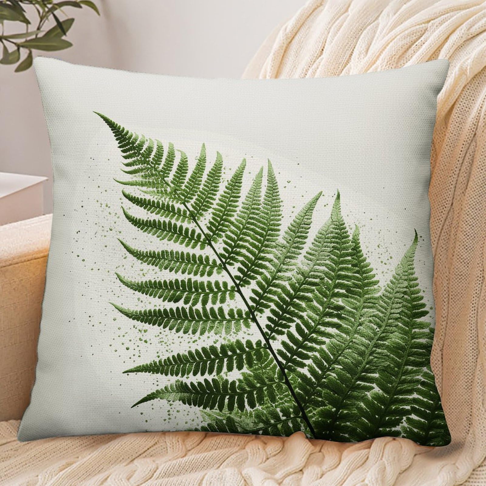 Fekiloot Style Silhouette Fern Leaf Pillowcase Pillow Sham Pillow Case