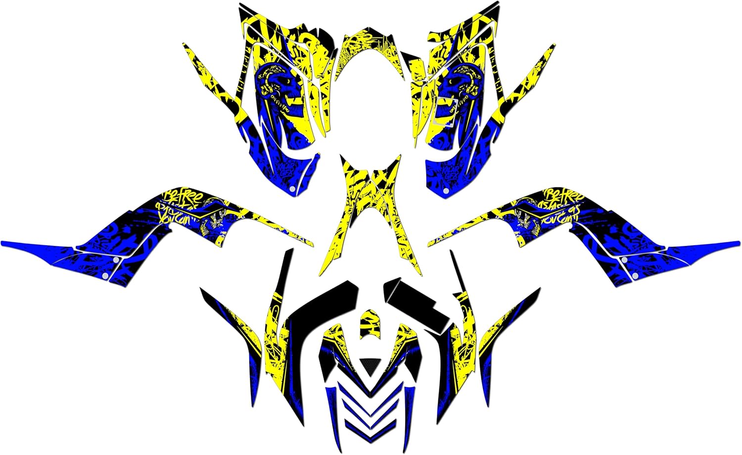 Graphics Kit for Yamaha Rap-tor 700 (2006-2012) Revolt Series Red 16 Mil-ATV UTV Dirt bike stickers,Quad dirtbike racing decal automotive motocross accessories no plastics